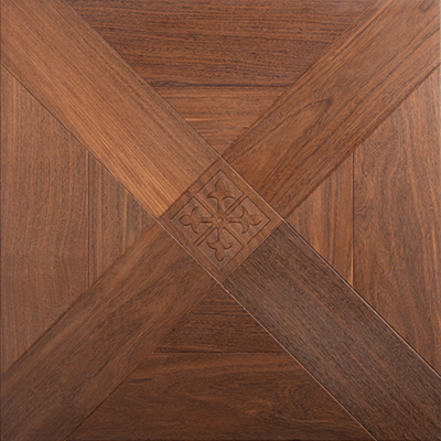 Custom X shape parquetry flooring