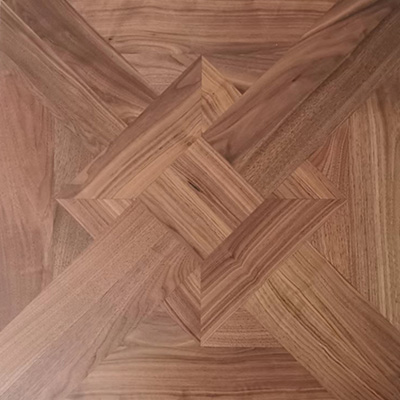 Custom square parquetry flooring
