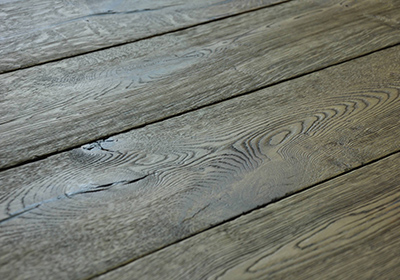 Distressed engineered wood flooring