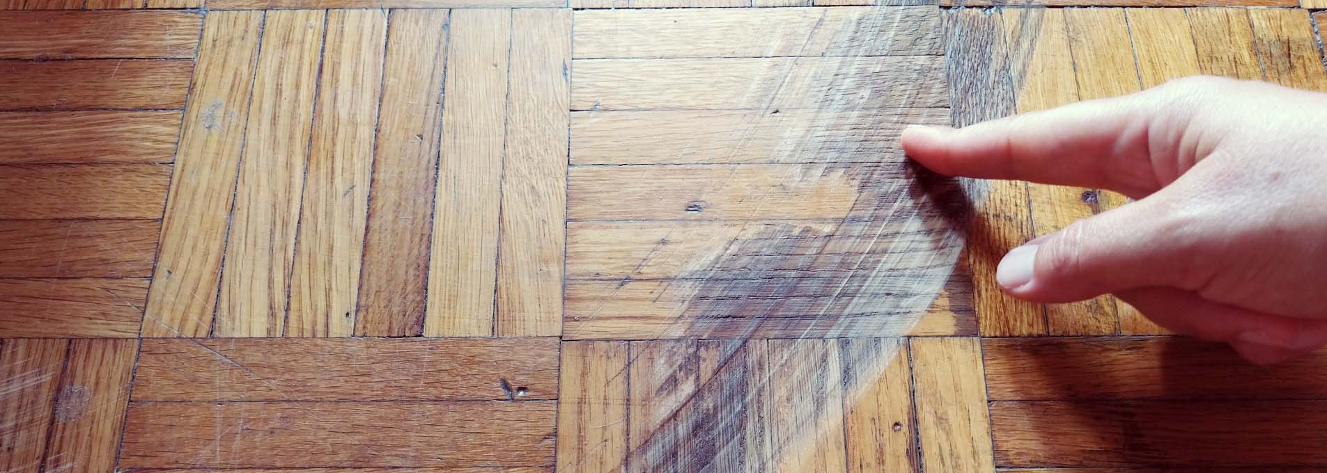 scratched wooden flooring