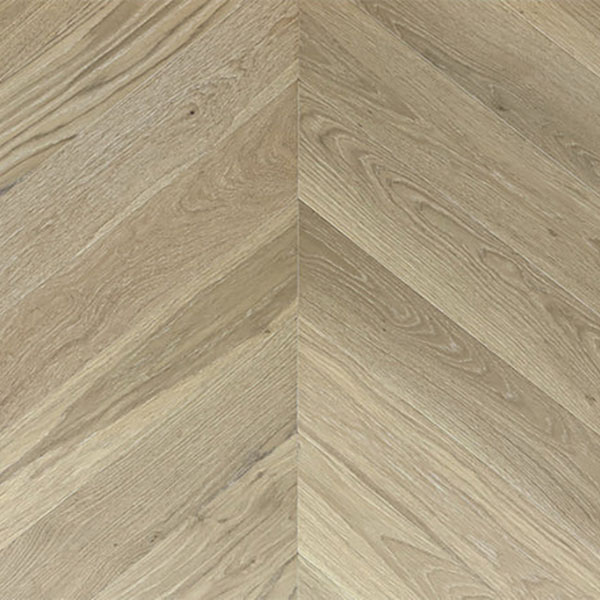 Light engineered oak chevron flooring